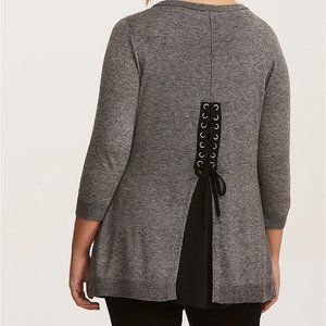 Torrid Corset Back Layered Sweater NWT sz 4